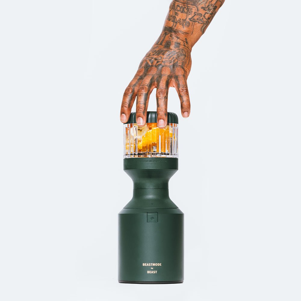 Beast Mode blender being grabbed by a hand from the top | Forest Green