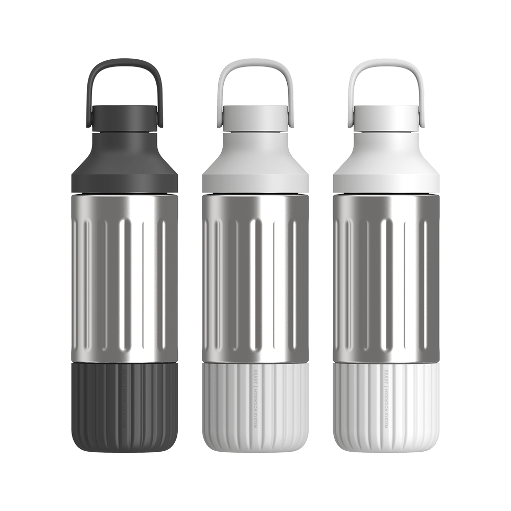 Beast Stainless Steel Hydration Bottle | Grey / Steel | Black / Steel | White / Steel