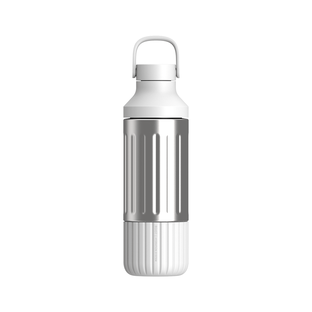 Beast Stainless Steel Hydration Bottle | White / Steel