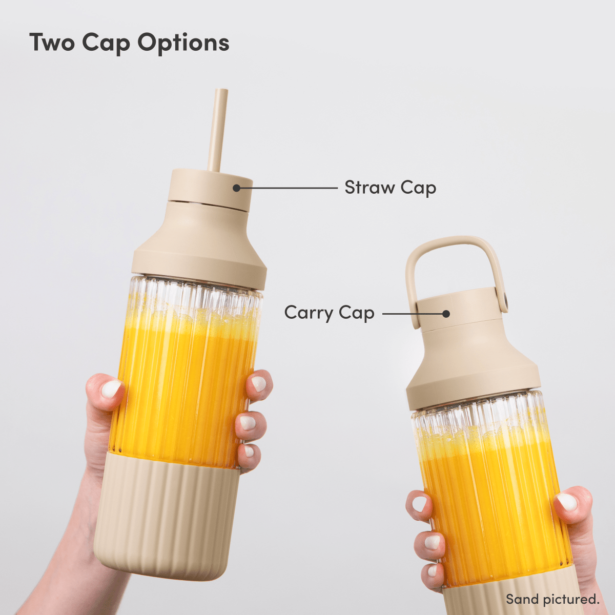 Beast Health Glass Bottle | Wide Mouth Opening for Easy Filling | Sand