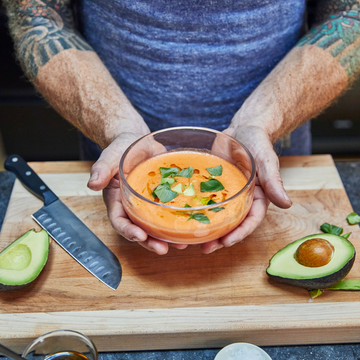 The chef shows the dish
