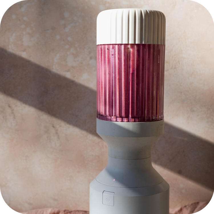 Blender with burgundy smoothie